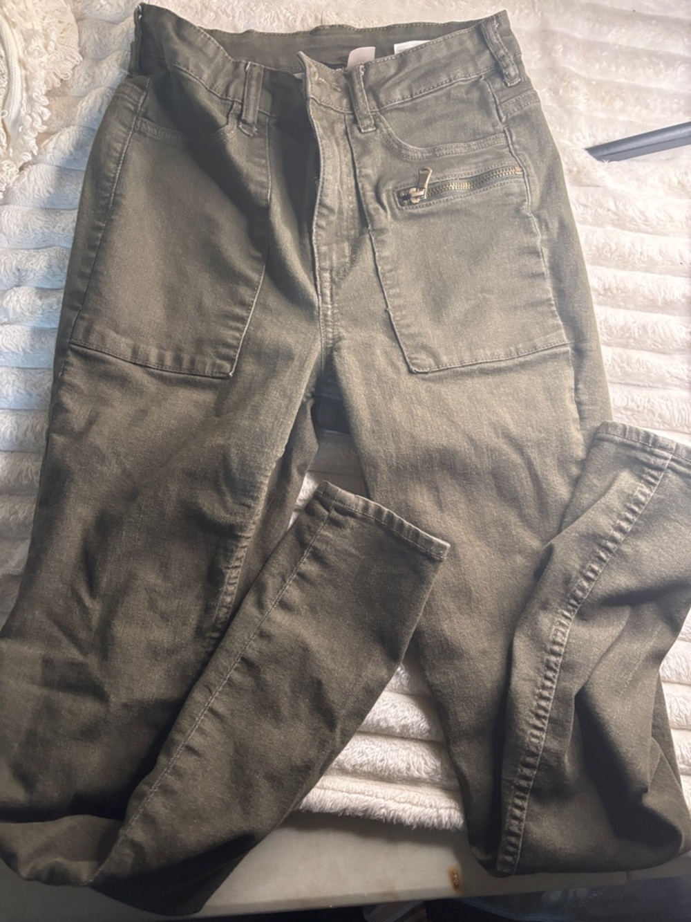 Divided Olive Green Cargo Slim Jeans